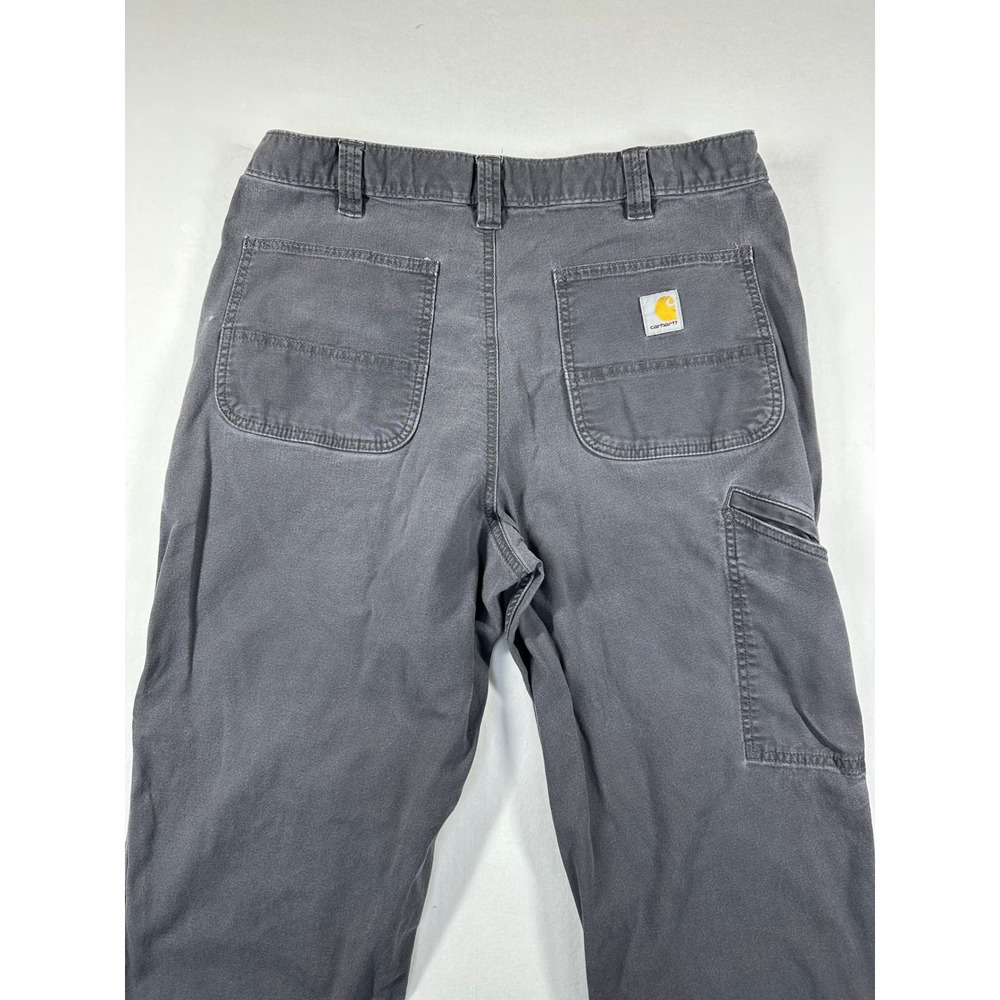 Carhartt Rugged Flex Relaxed Fit Canvas Work Pant Sz 36x34 Grey Distress BN2291M - Picture 3 of 11